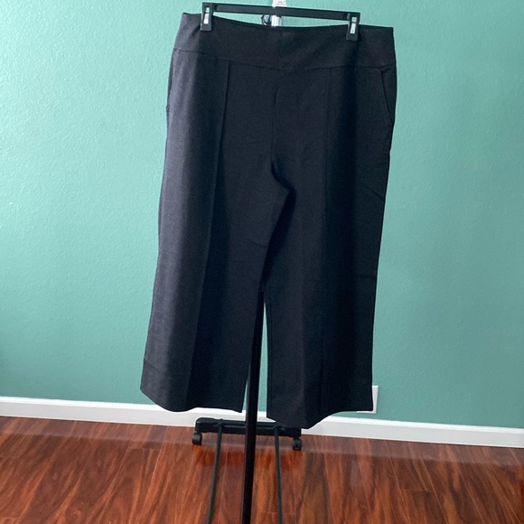 Garnet Hill Comfort Cropped Wide Leg Gray Pants Sz XL. - Picture 3 of 13